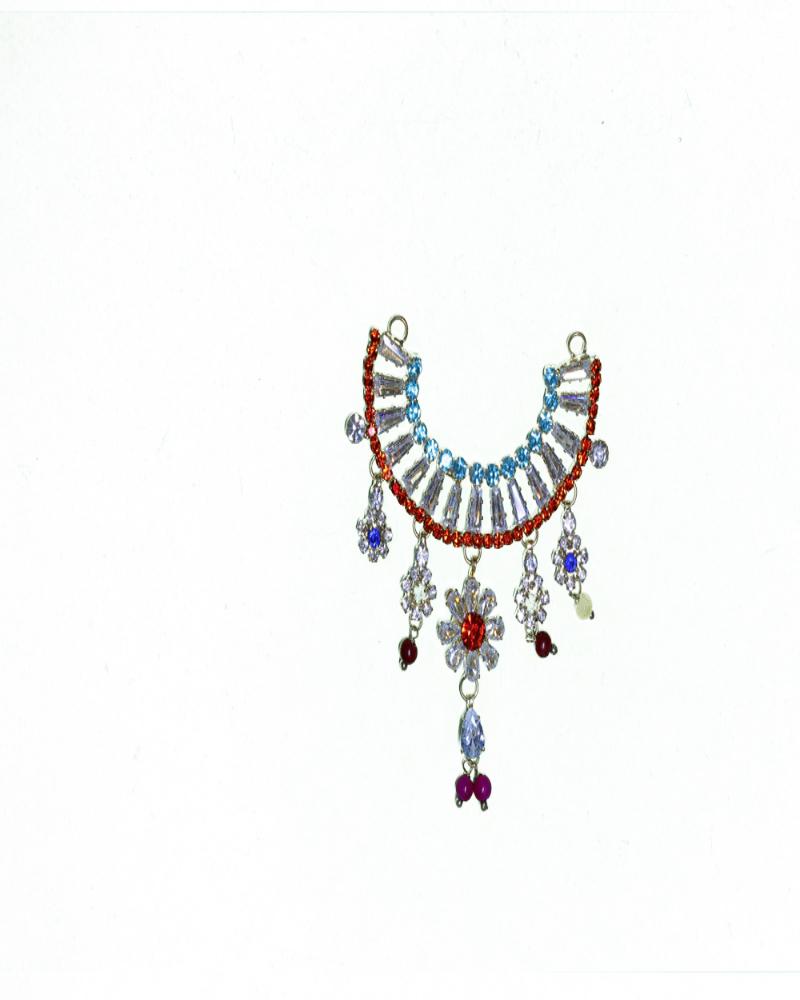 Colorful Crystal Fringe Adornment Semi-Circular Decorative Jewelry