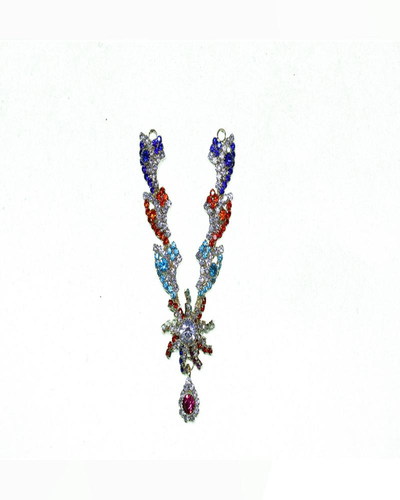 Colorful Rhinestone Adornment With Dangling Crystals Unique Fashion Accent