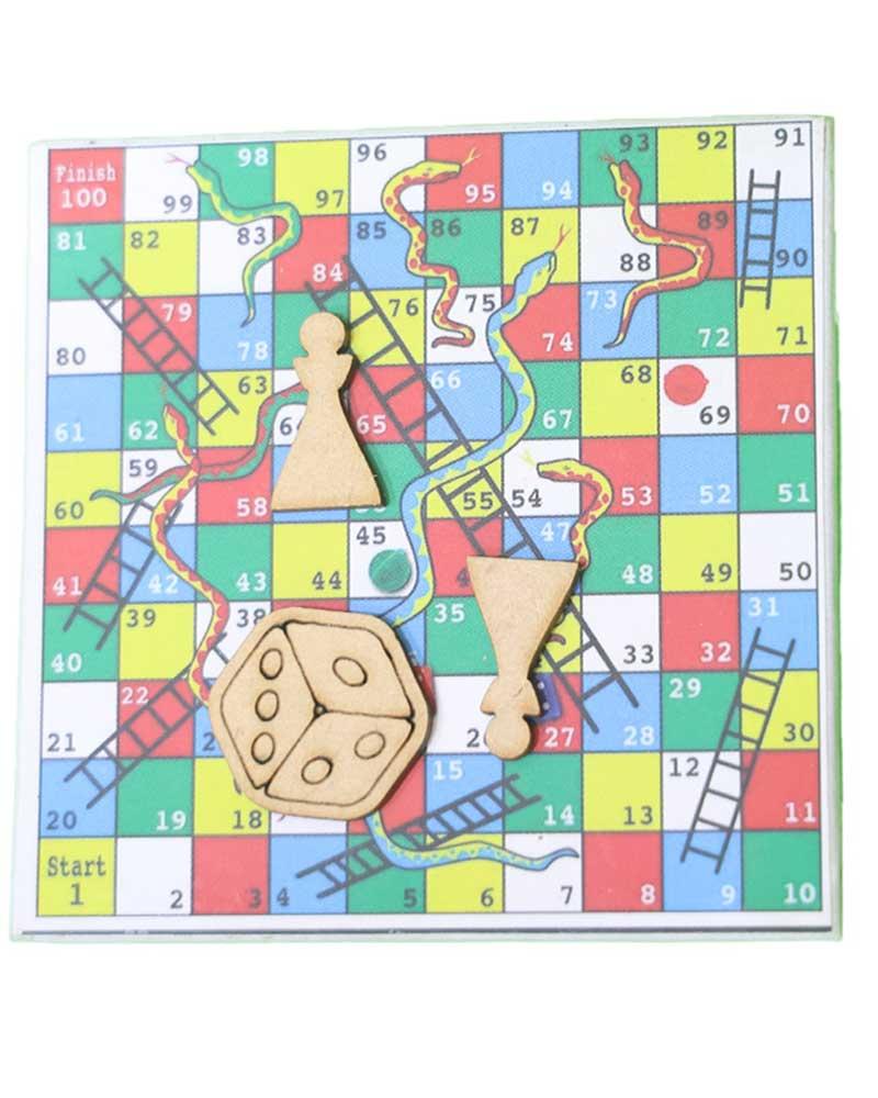 Colorful Wooden Snakes and Ladders Board Game Colorful Wooden Snakes and Ladders Board Game
