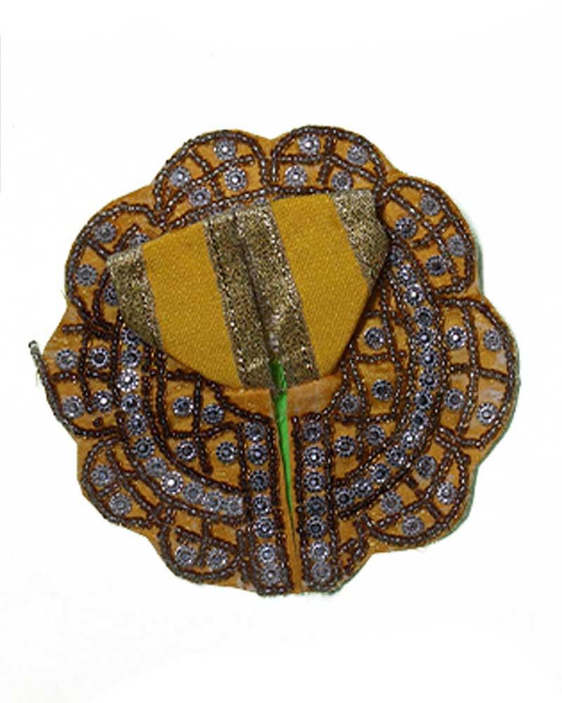 Compact Yellow Bal Gopal Dress With Grey Bead Embellishments Compact Yellow Bal Gopal Dress With Grey Bead Embellishments