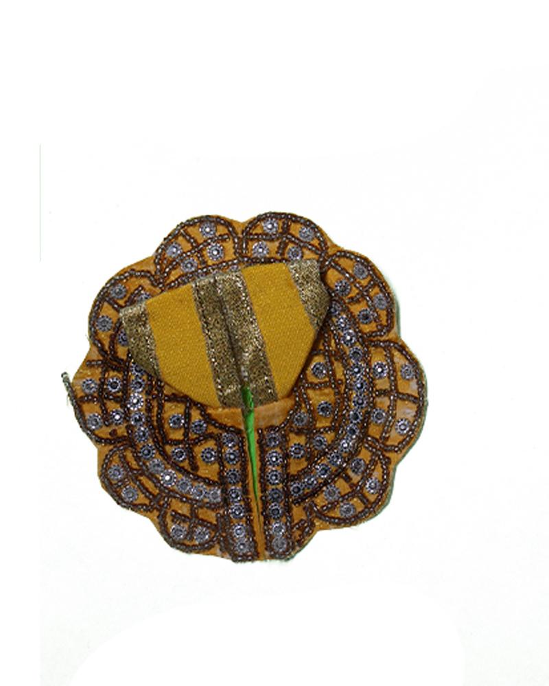 Compact Yellow Bal Gopal Dress With Grey Bead Embellishments