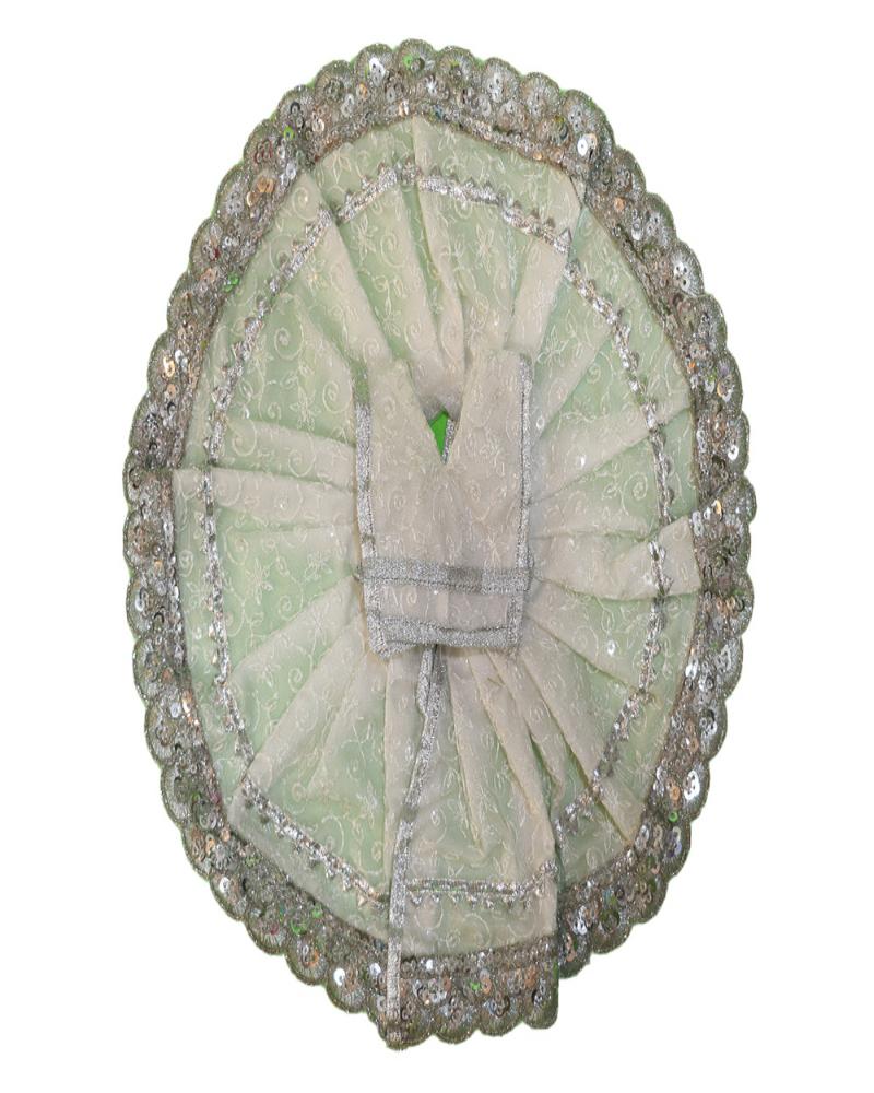 Delicate Light Green Laddu Gopal Poshak With Silver Sequin Embellishments