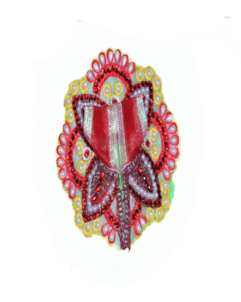 Designer Red & Yellow Laddu Gopal Poshak With Petal Design