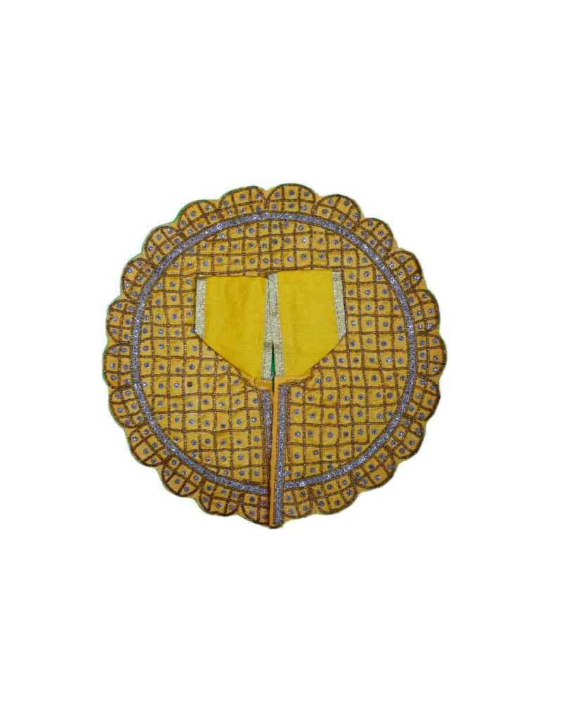 Elegant Yellow Laddu Gopal Dress with Hand Embroidery
