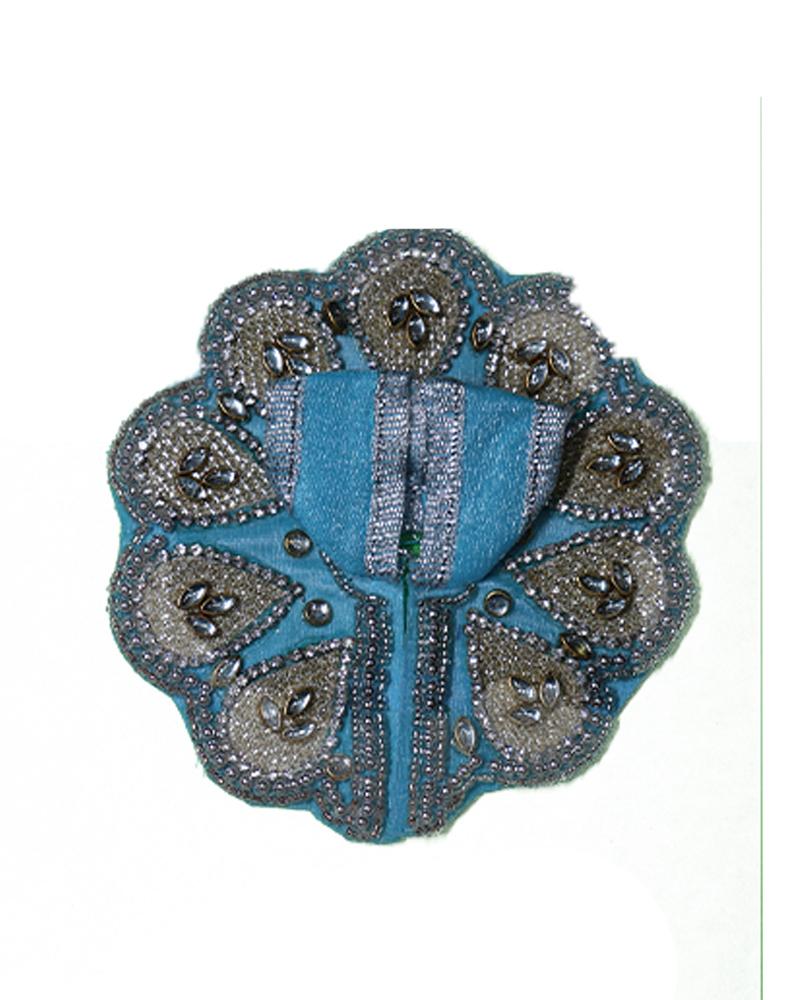 Elegant Bal Gopal Dress In Aqua Blue With Delicate Silver Work