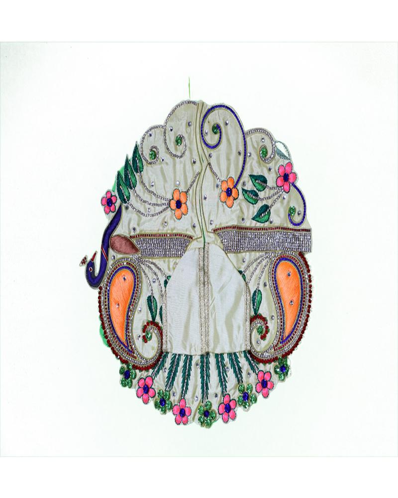 Elegant Laddu Gopal Poshak With Pink & Orange Floral Embroidery