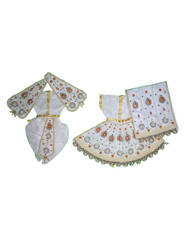 White Fancy Radha Krishna Dress New Collection