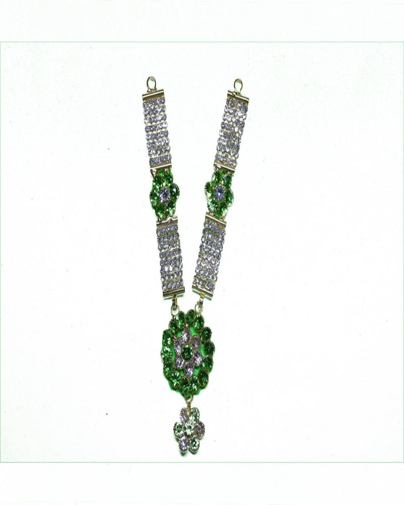 Green & Purple Stone Bar Adornment Sparkling Crystal Piece