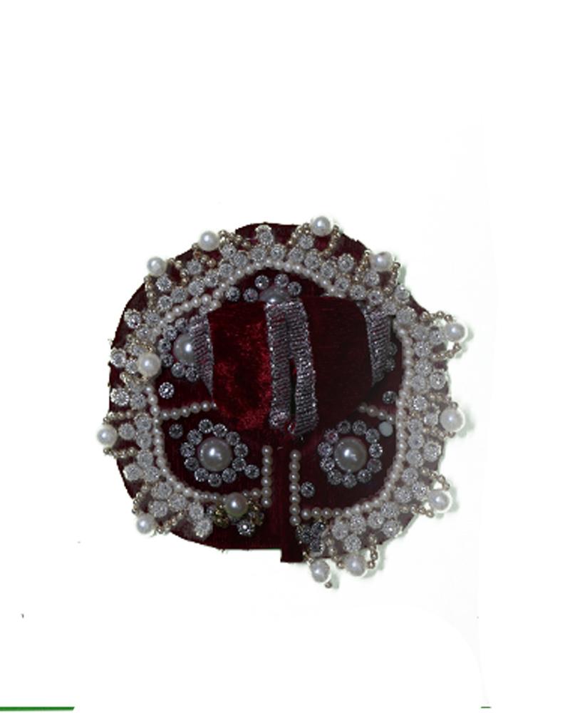 Luxurious Bal Gopal Dress In Deep Red With Silver Bead Embellishments