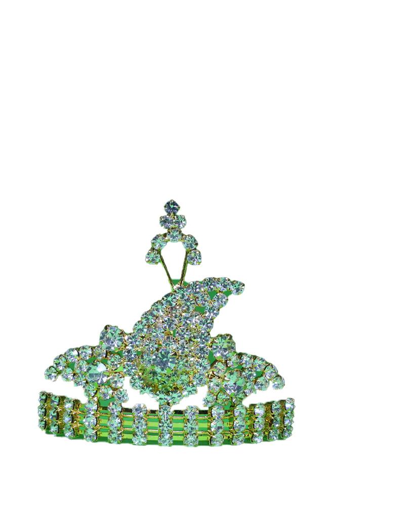 Modern Green Crystal Crown For Deity Adornment