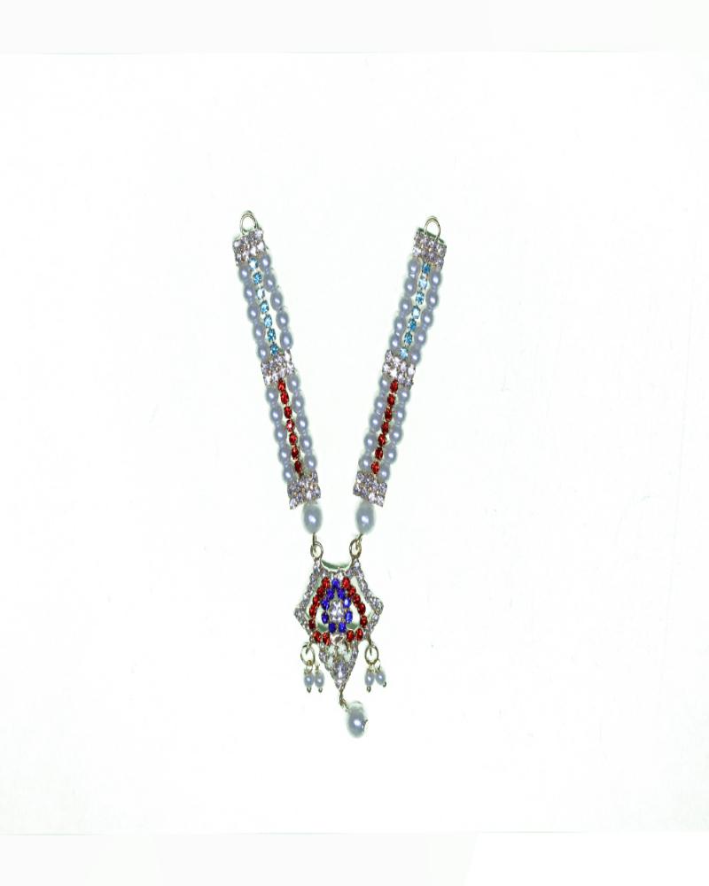 Multi-Color Stone & Pearl Embellished Jewelry Piece