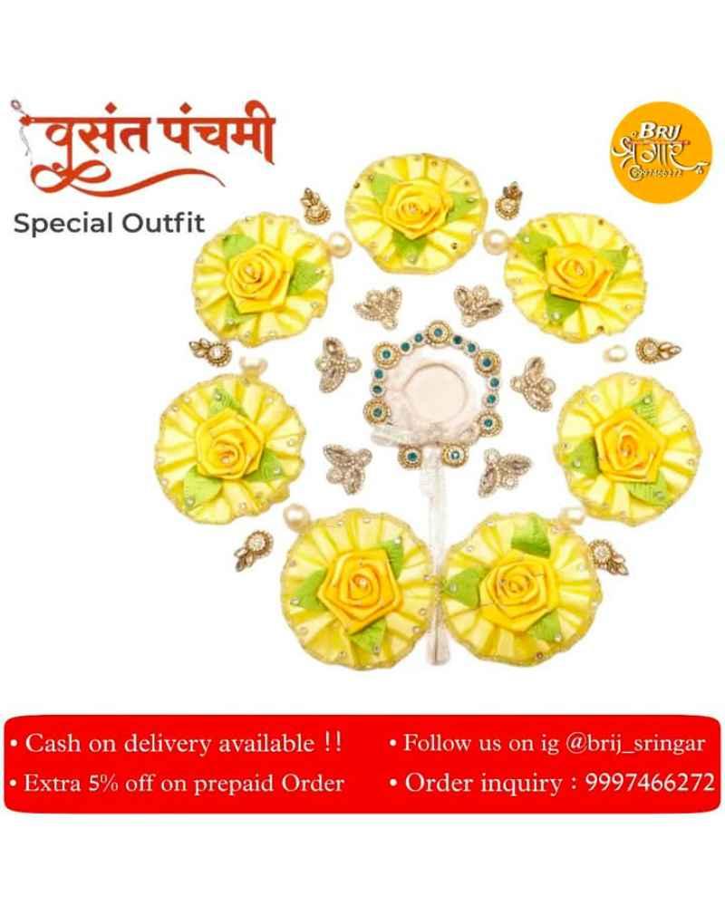 Krishna Dresses Floral Maang Tikka in Yellow Color
