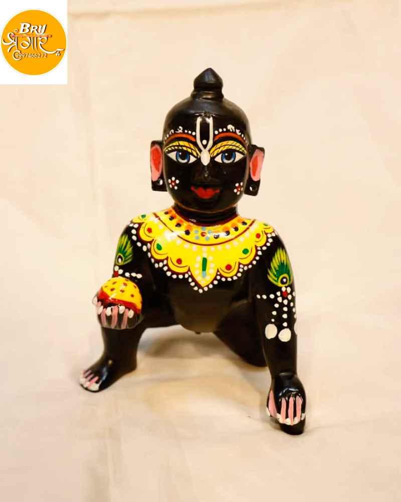 Ashtadhatu Black Laddu Gopal Kanha Ji Thakur Ji Murti Idol for Pooja and Temple