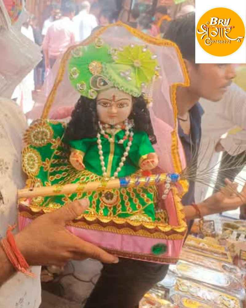 Shri Vrindavan Collection Handmade Dress for Bal Radha Idol