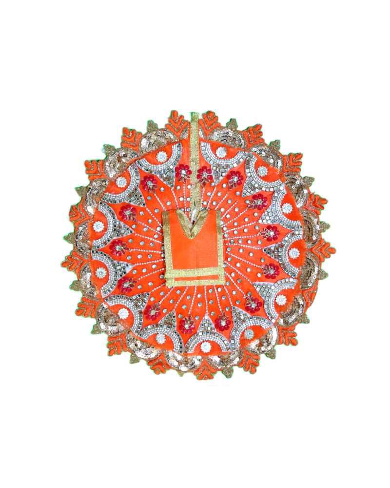 Orange Laddu Gopal Dress with Stone and Bead Work