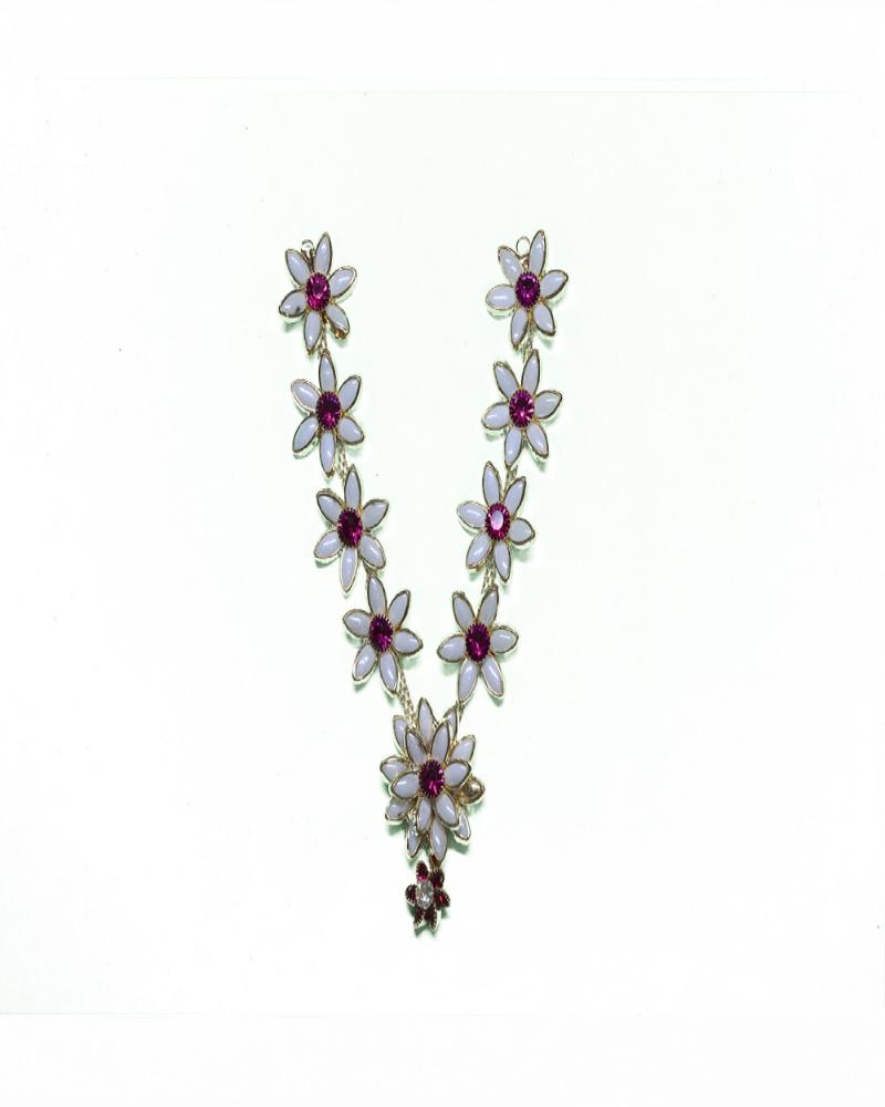 Pink & White Floral Stone Adornment Delicate Piece