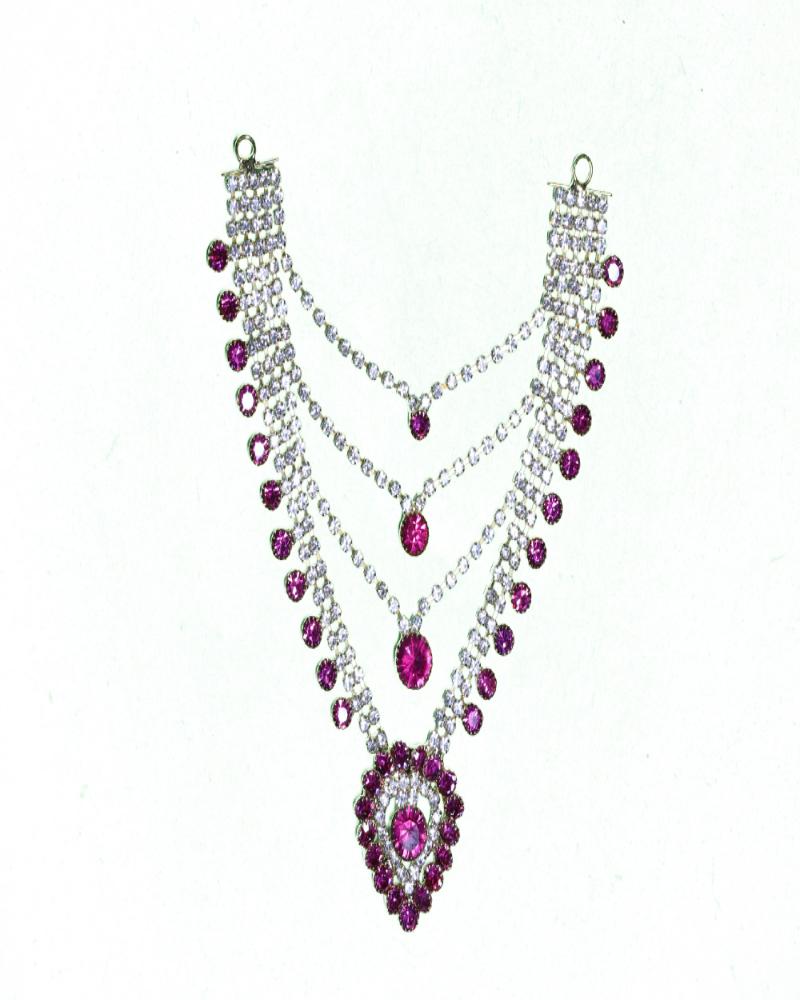 Pink Rhinestone Glistening Adornment Elegant Crystal Draping Piece