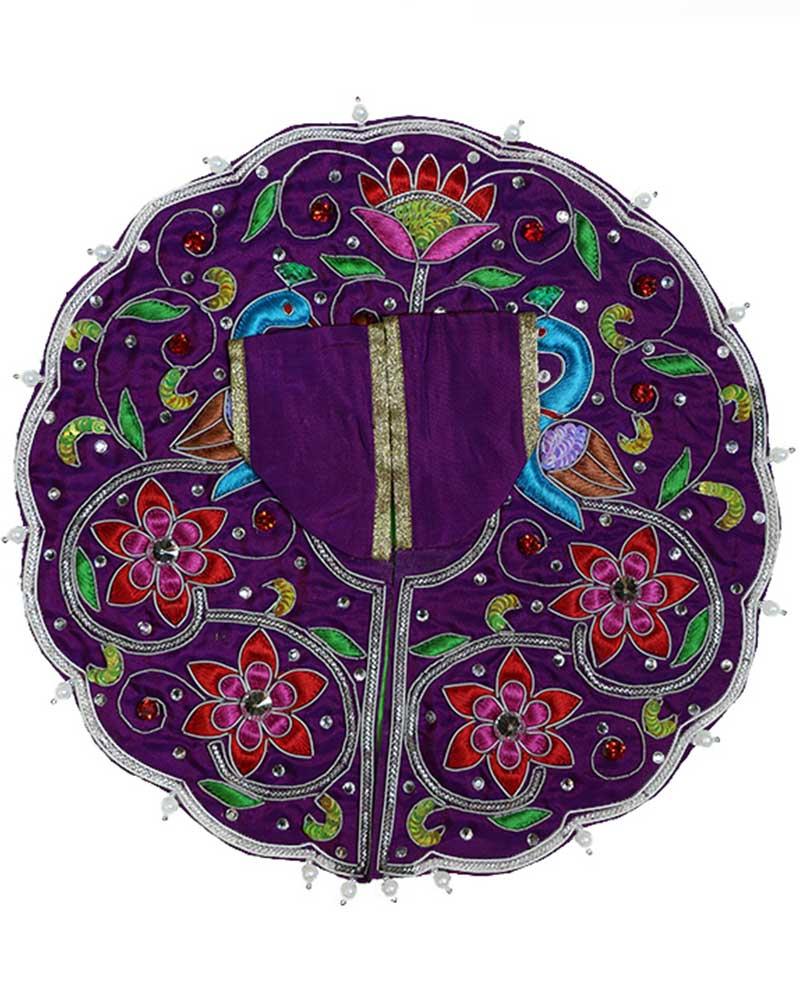 Royal Purple Laddu Gopal Poshak With Multi-Color Floral Embroidery Royal Purple Laddu Gopal Poshak With Multi-Color Floral Embroidery