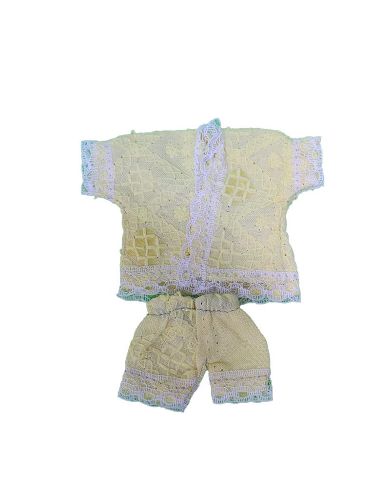 Soft Cream & White Laddu Gopal Night Suit With Beautiful Lace Detailing