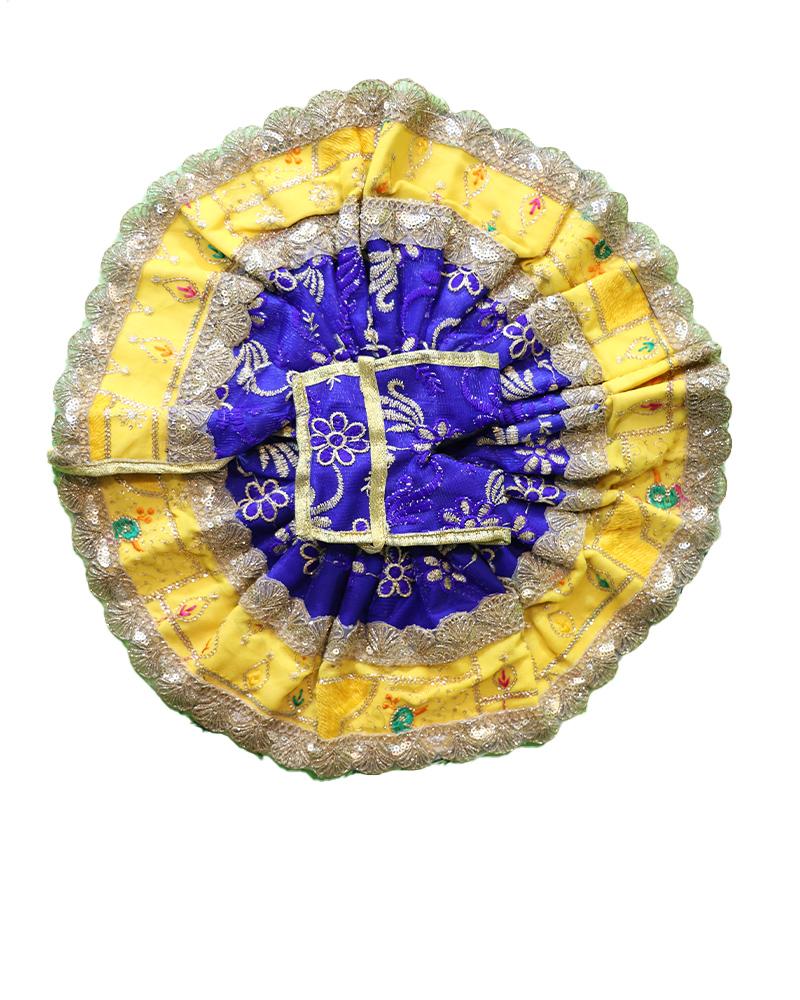 Vibrant Yellow And Blue Laddu Gopal Dress Traditional Deity Outfit