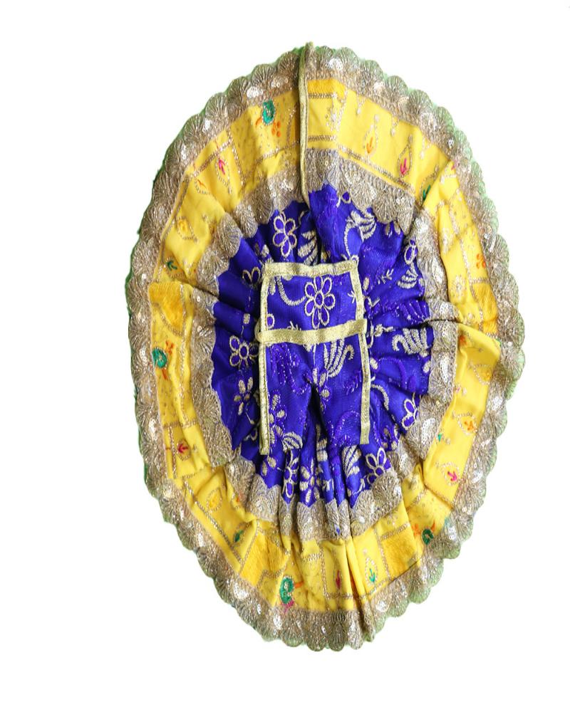 Vibrant Yellow And Blue Laddu Gopal Dress Traditional Deity Outfit